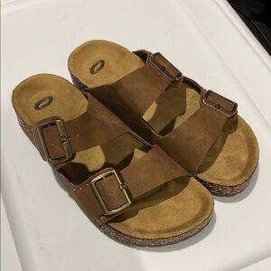 Brown Double Strap Sandals